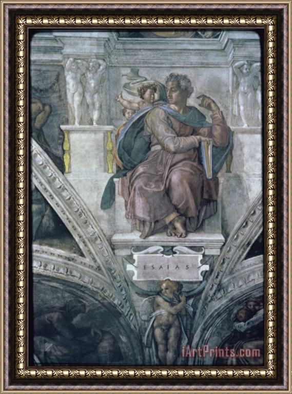 Michelangelo Buonarroti The Prophet Isaiah Framed Painting