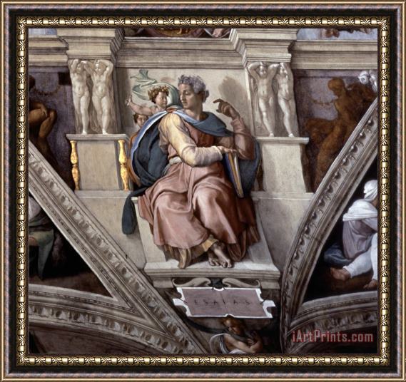 Michelangelo Buonarroti The Prophet Isaiah Sistene Chapel Ceiling Fresco Framed Print