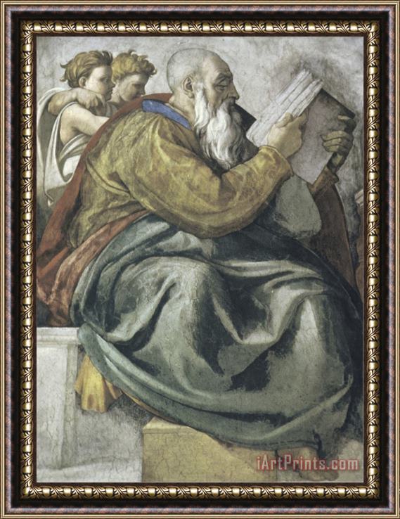 Michelangelo Buonarroti The Prophet Zachariah Framed Painting