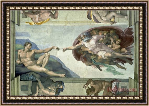Michelangelo Buonarroti The Sistine Chapel Creation of Adam 1510 Framed Print