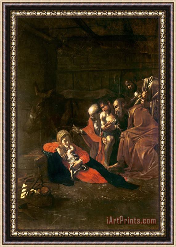 Michelangelo Merisi da Caravaggio Adoration of The Shepherds (oil on Canvas) Framed Print