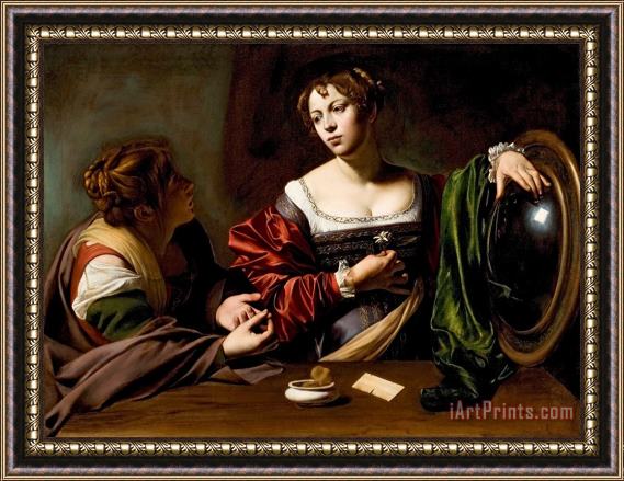Michelangelo Merisi da Caravaggio The Conversion of the Magdalene Framed Painting