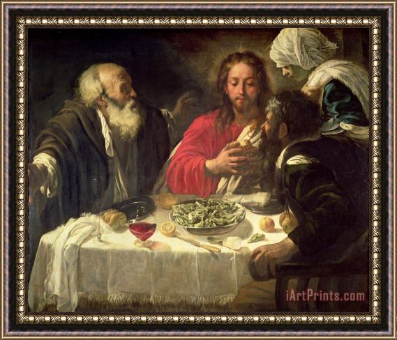 Michelangelo Merisi da Caravaggio The Supper at Emmaus Framed Painting