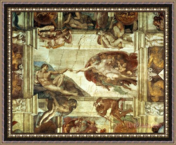 Michelangelo The Creation of Adam Framed Print