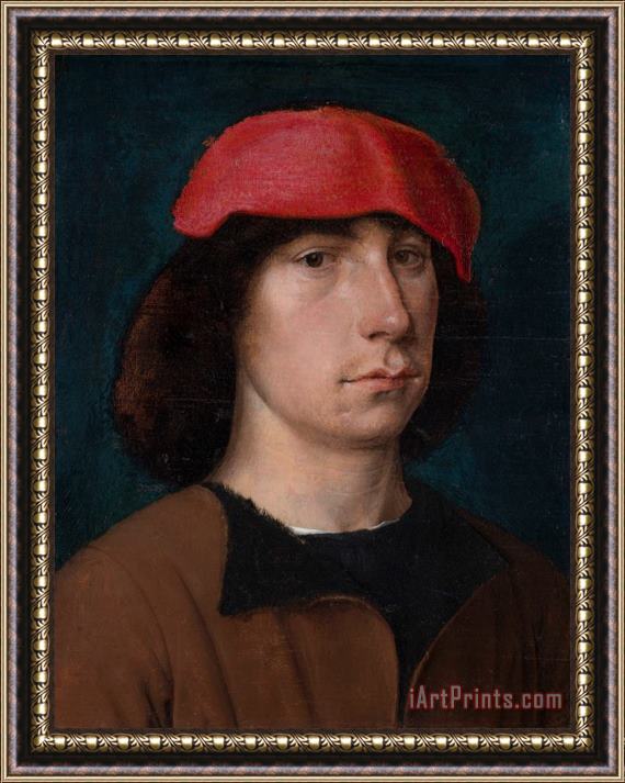 Michiel Sittow A Young Man in a Red Cap Framed Painting