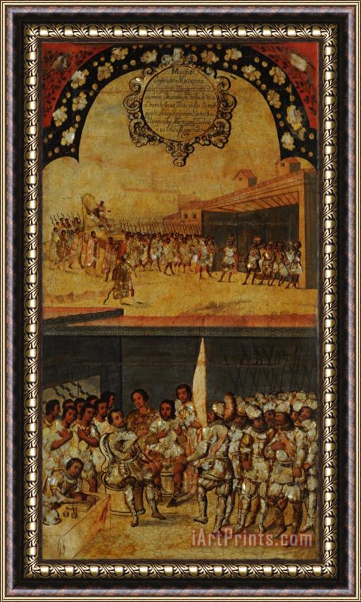 Miguel Gonzales The Conquest of Mexico, Tabla Xv Framed Print