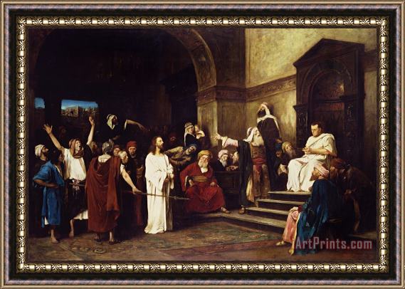Mihaly Munkacsy Christ Before Pilate Framed Painting
