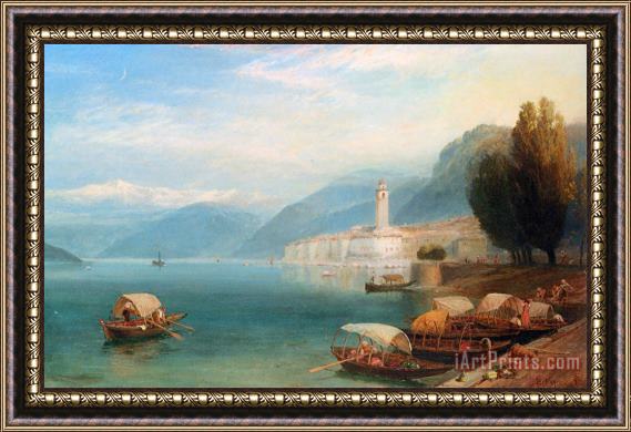Myles Birket Foster, R.w.s Lake Como Framed Painting