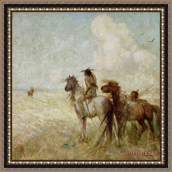 Nathaniel Hughes John Baird The Bison Hunters Framed Painting
