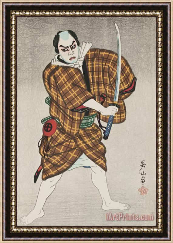 Natori Shunsen Onoye Kikugoro As Motoyemon in The Drama Tenkajaya Framed Print