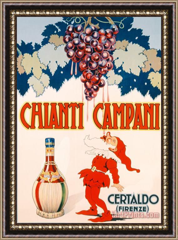 Necchi Poster Advertising Chianti Campani Framed Print