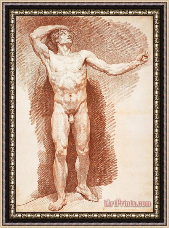 Nicholas-Bernard Lepicie Standing Male Nude Framed Painting