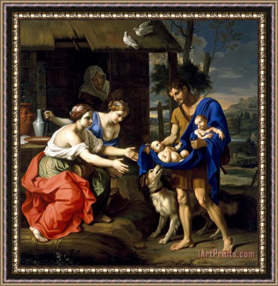 Nicholas Mignard The Shepherd Faustulus Bringing Romulus And Remus to His Wife Framed Painting