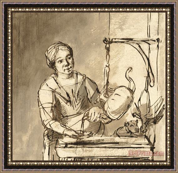 Nicolaes Maes De Keukenmeid Framed Print