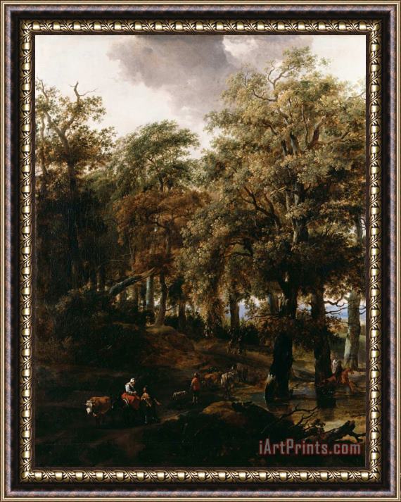 Nicolaes Pietersz Berchem A Road Through a Wood Framed Print