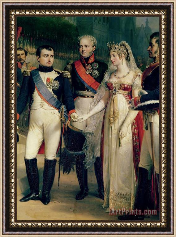 Nicolas Louis Francois Gosse Napoleon Bonaparte Receiving Queen Louisa of Prussia Framed Painting