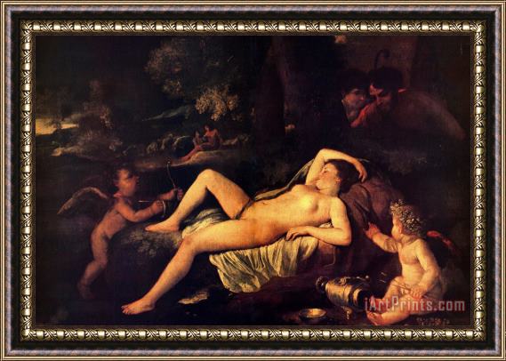 Nicolas Poussin Sleeping Venus And Cupid Framed Print