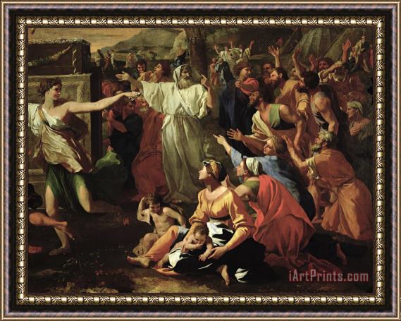 Nicolas Poussin The Adoration of the Golden Calf Framed Painting