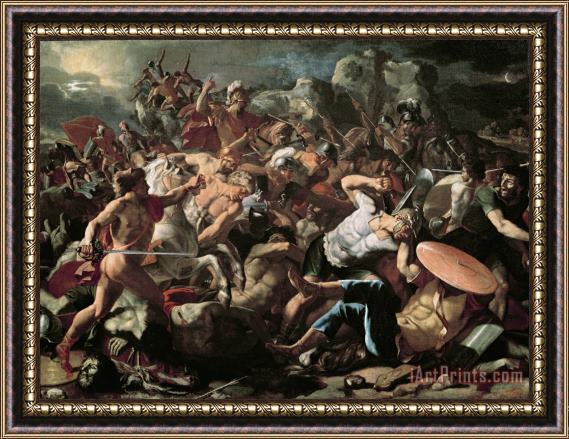 Nicolas Poussin The Battle Framed Painting