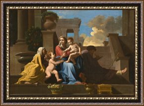 Babys First Steps Framed Prints - The Holy Family On The Steps by Nicolas Poussin