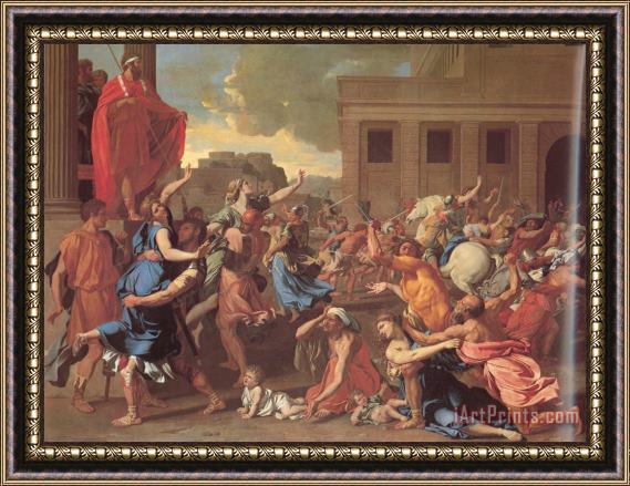 Nicolas Poussin The Rape of The Sabine Women Framed Painting
