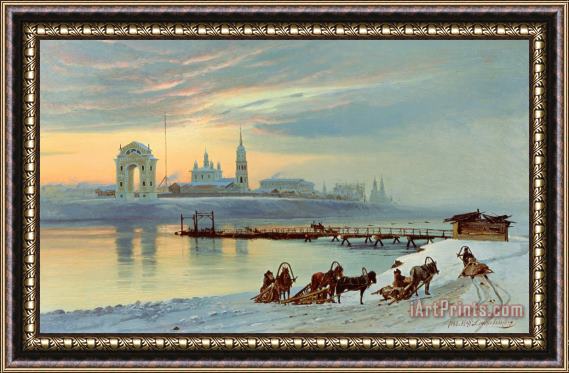 Nikolai Florianovich Dobrovolsky The Angara Embankment In Irkutsk Framed Painting