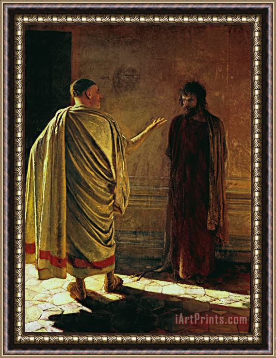 Nikolay Ge What is truth? Christ and Pilate Framed Painting