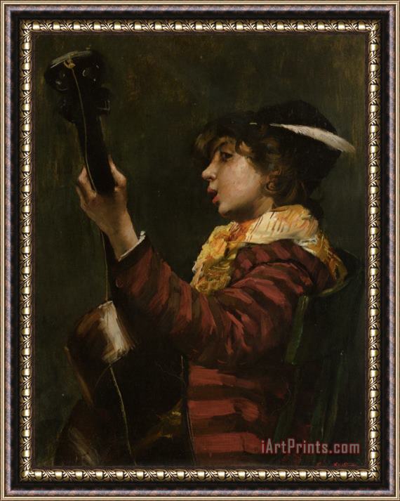 Norbert Goeneutte The Guitarist Framed Painting
