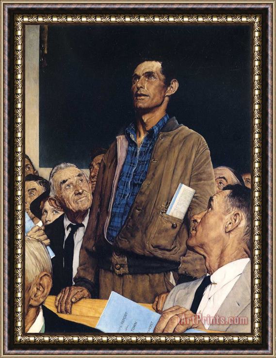 Norman Rockwell Freedom of Speech 1943 Framed Painting