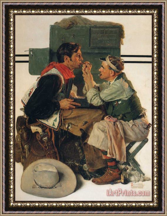 Norman Rockwell Gary Cooper As The Texan 1930 Framed Print