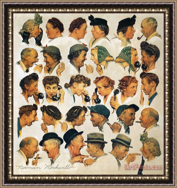 Norman Rockwell The Gossips Framed Painting