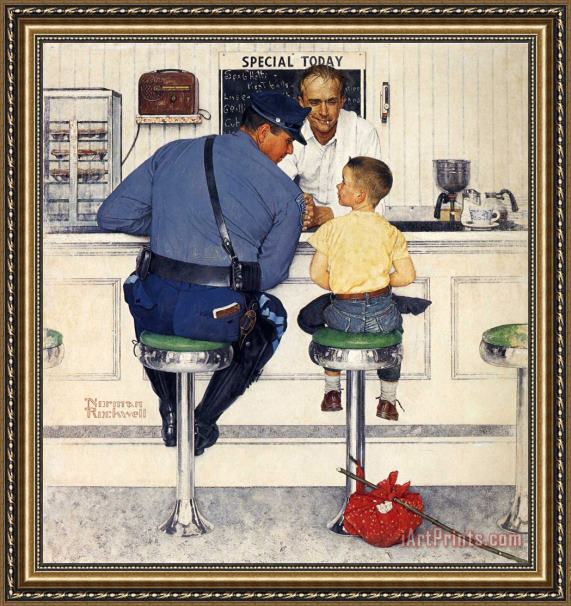 Norman Rockwell The Runaway 1958 Framed Print for sale - iArtPrints.com