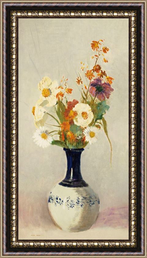 Odilon Redon Flowers In A Vase Framed Painting