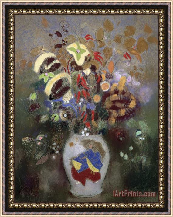 Odilon Redon Still Life of a Vase of Flowers Framed Print