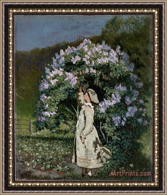 Olaf Isaachsen The Lilac Bush Framed Painting