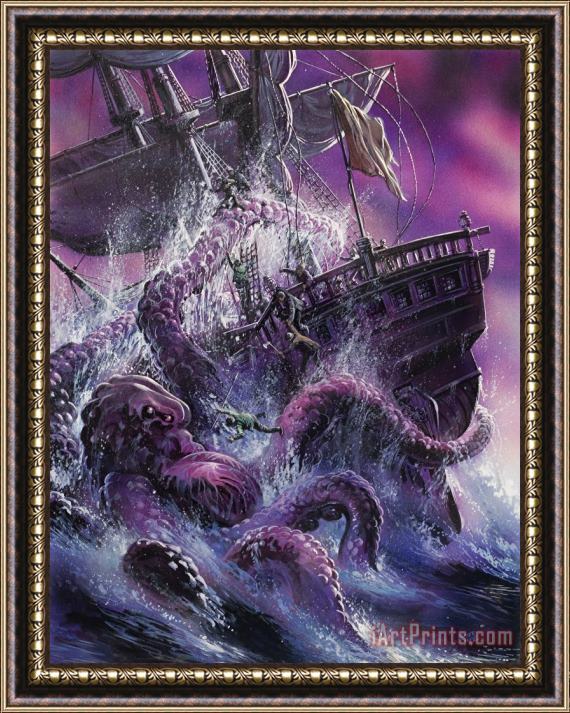 Oliver Frey Terror from the Deep Framed Print