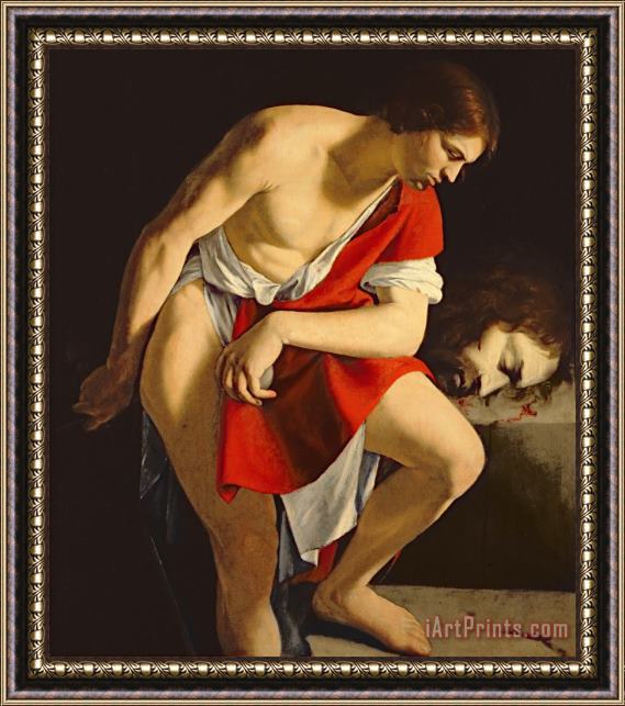 Orazio Gentileschi David Contemplating The Head Of Goliath Framed Painting