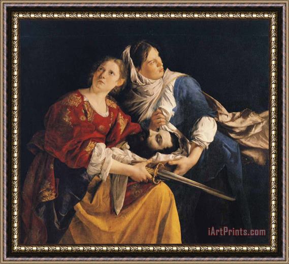 Orazio Gentleschi Judith And Her Maidservant with The Head of Holofernes Framed Painting