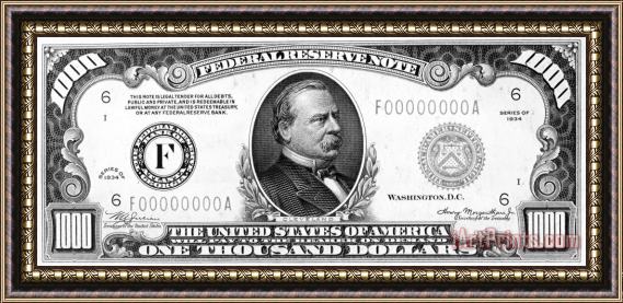 Others 1,000 Dollar Bill Framed Print