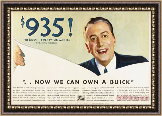 Others Ads: Buick, 1932 Framed Painting