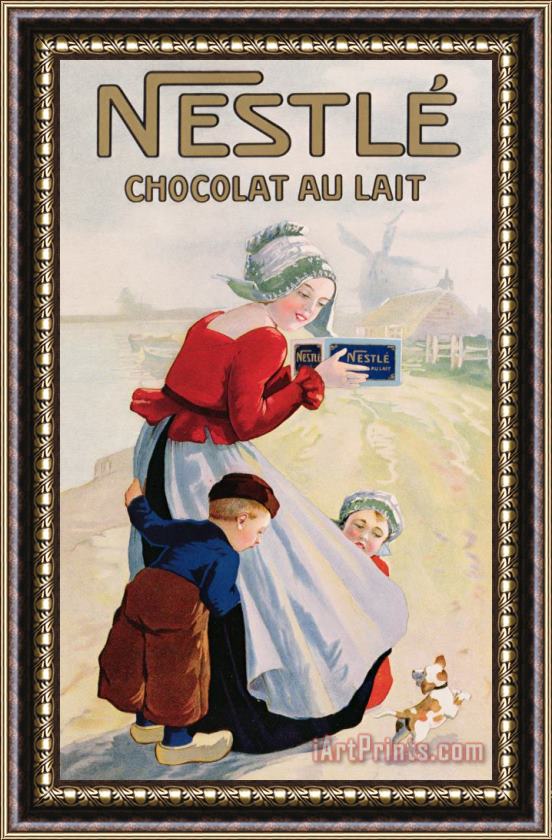 Others Advertisement For Chocolat Au Lait Framed Painting
