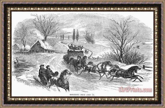 Others America: Sleighing, 1855 Framed Print