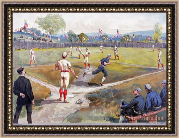 Others BASEBALL GAME, c1887 Framed Painting