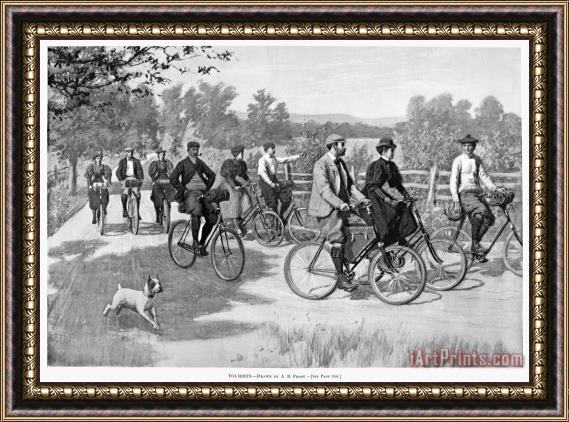 Others Bicycle Tourists, 1896 Framed Painting
