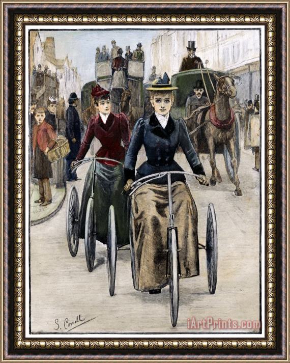 Others Bicycling Women, 1892 Framed Print