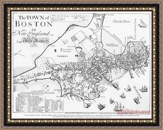 Others Boston Map, 1722 Framed Print