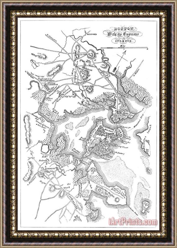 Others Boston: Map, 1775-1776 Framed Print
