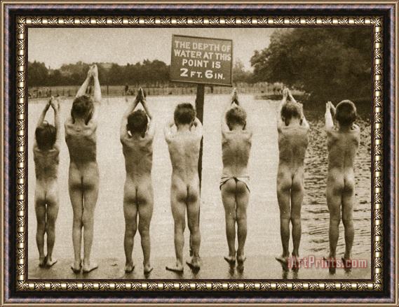 Others Boys Bathing In The Park Clapham Framed Painting