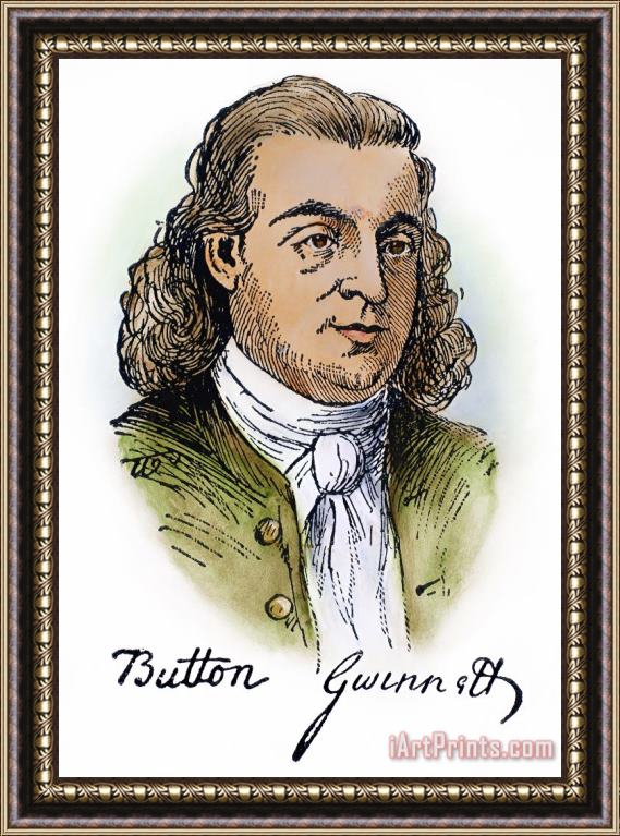 Others Button Gwinnett (1735-1777) Framed Painting