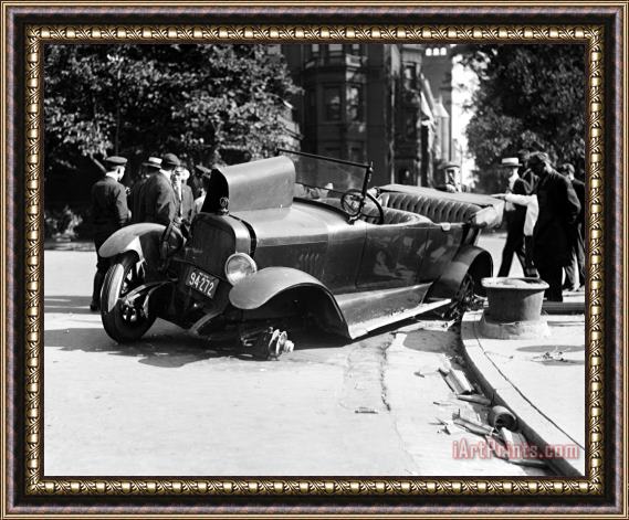 Others CAR ACCIDENT, c1919 Framed Print